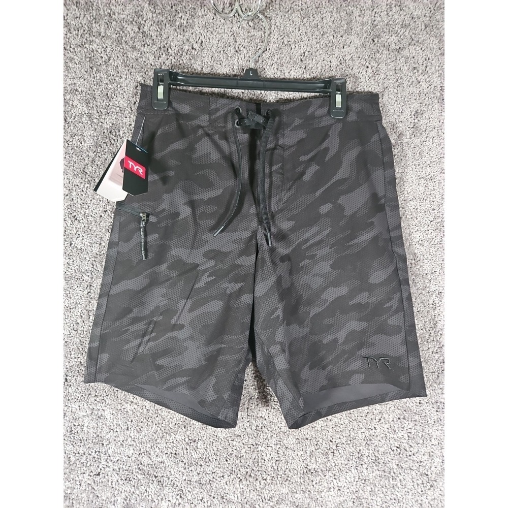 Mens TYR Black Camo Boardshorts. Size 30. NWT